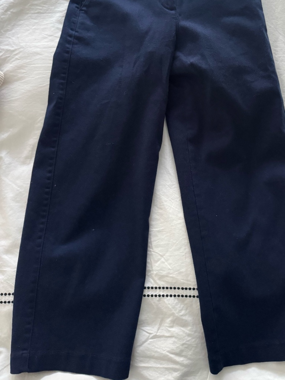 NAVY WIDE LEG CROP PANT